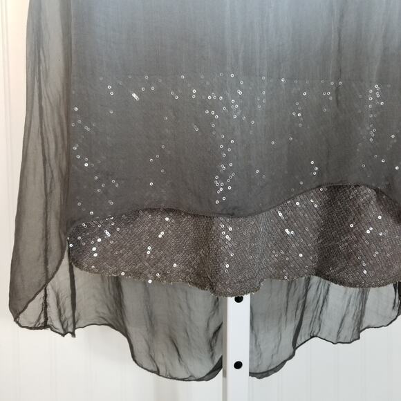 H Trend Sleeveless Ombre Silk Sequin Top Small - Picture 5 of 9